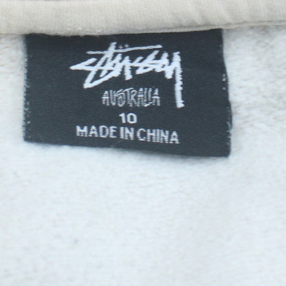 Stussy Women White Crew Neck Pullover Sweatshirt Size 10