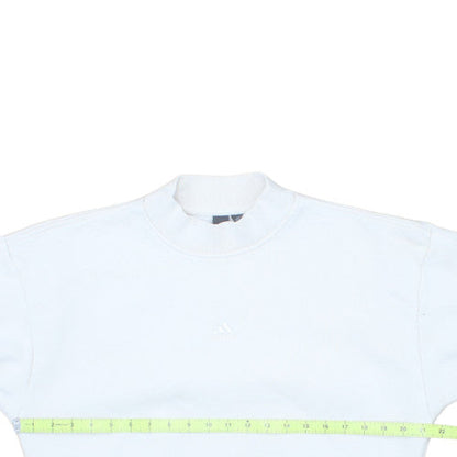 Adidas Womens White XS Pullover Sweatshirt with Drawstring Hem