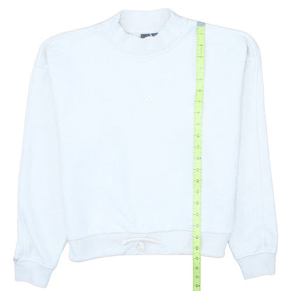 Adidas Womens White XS Pullover Sweatshirt with Drawstring Hem