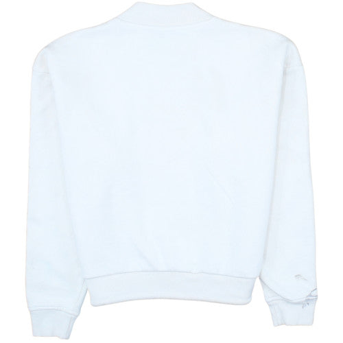 Adidas Womens White XS Pullover Sweatshirt with Drawstring Hem