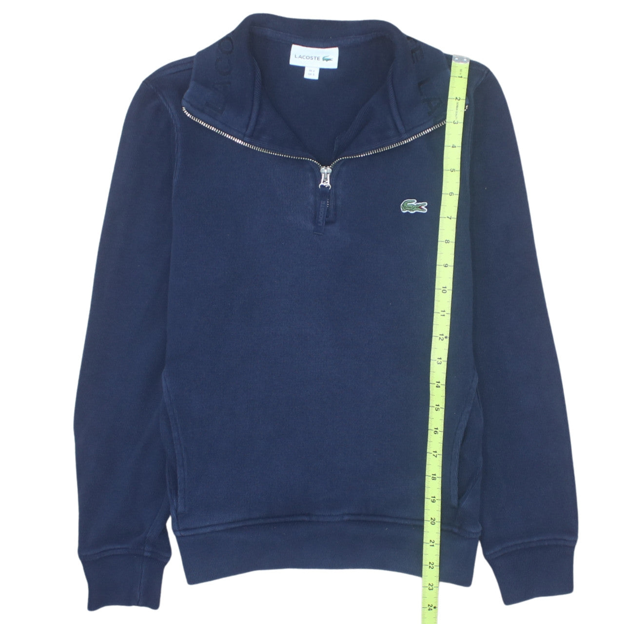 Lacoste Men's Blue 1/2 Zip Cotton Sweatshirt Size S