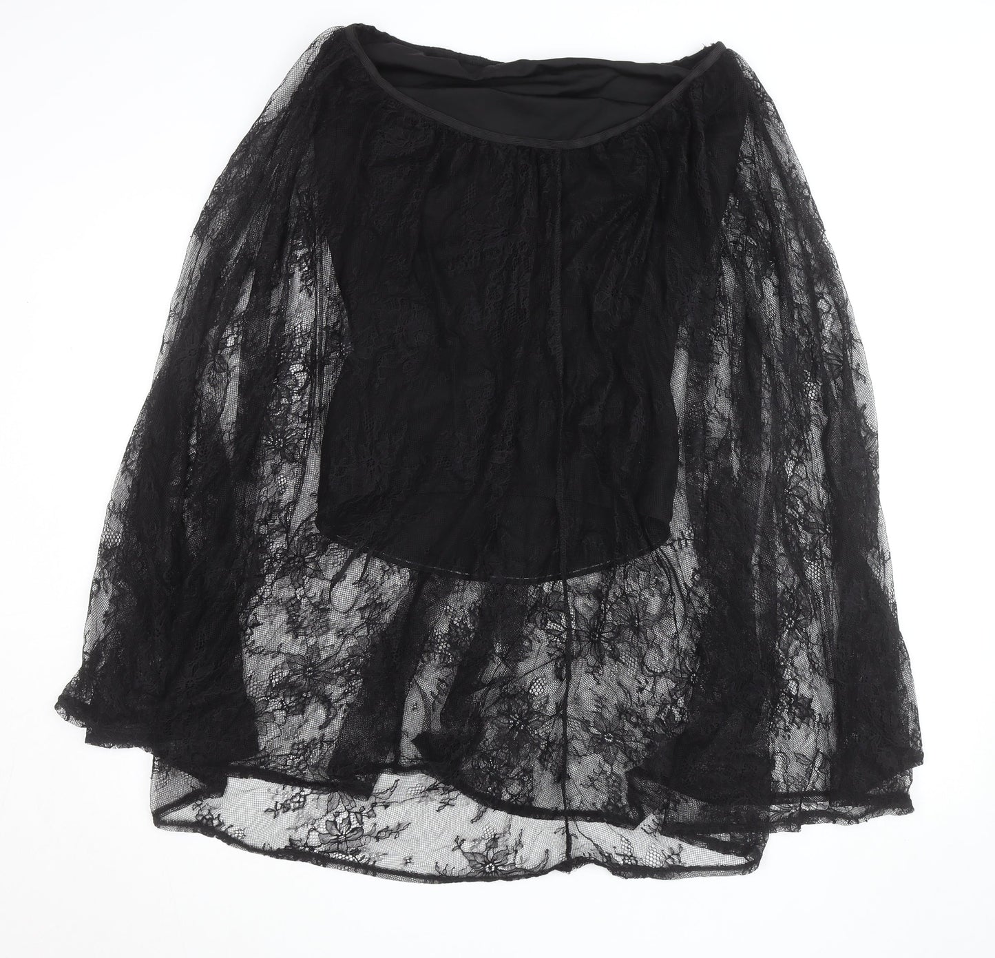 Missguided Women’s Black Lace A-Line Midi Skirt Size M Gothic Party