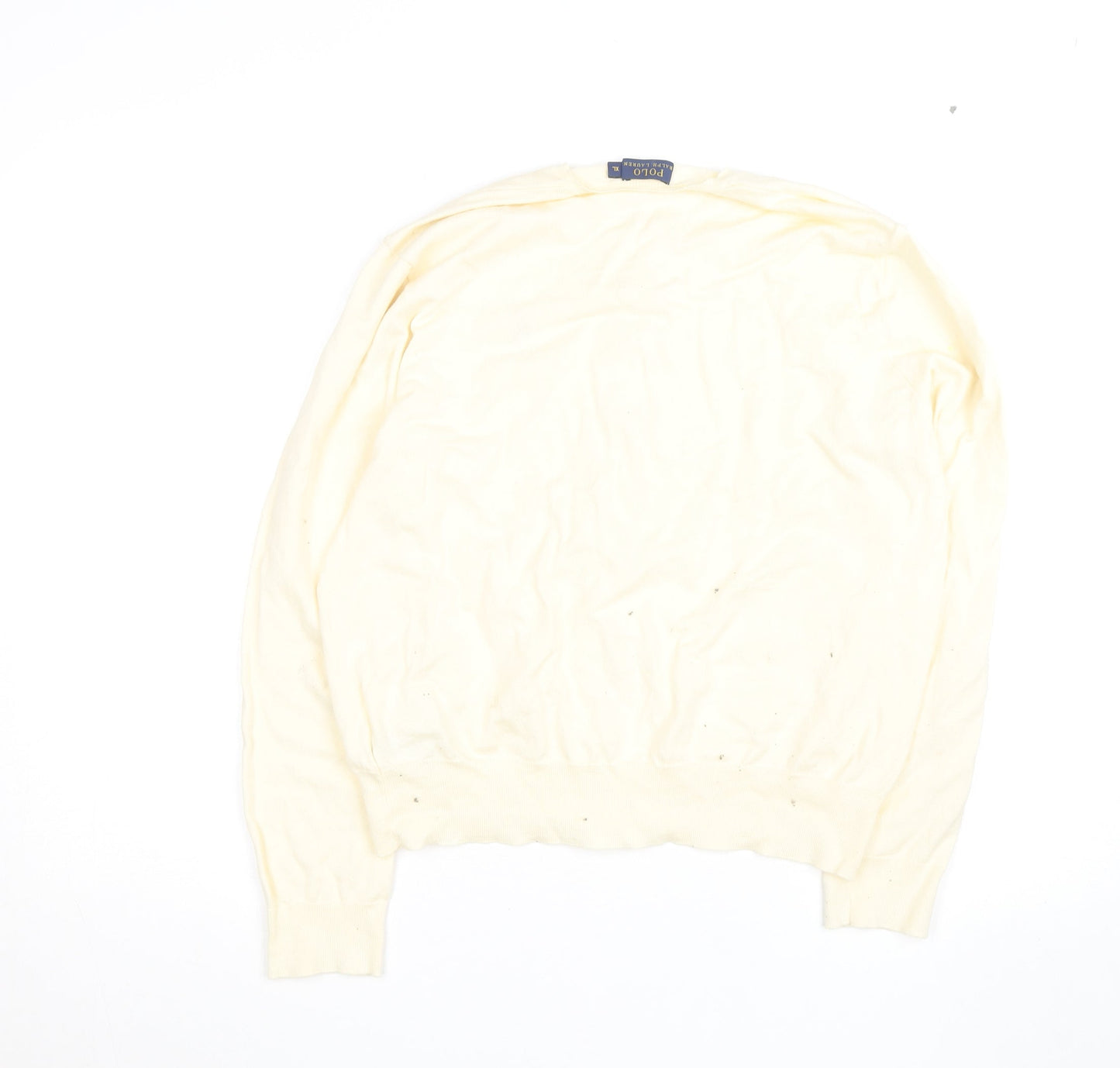 Ralph Lauren Women Ivory Cotton Knit Cardigan XL Classic Style