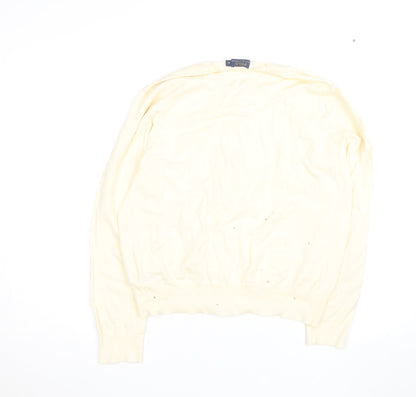 Ralph Lauren Women Ivory Cotton Knit Cardigan XL Classic Style