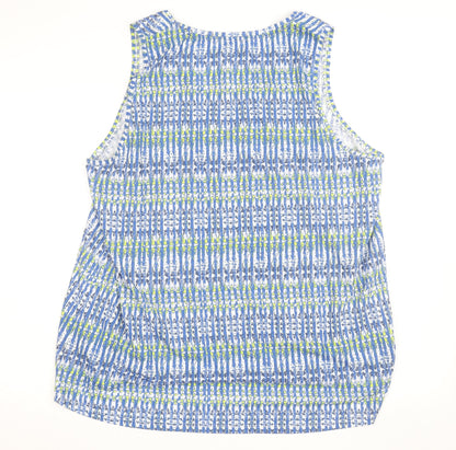 Dunnes Stores Women’s Blue Geometric Cotton Stretch Tank Top Size 20