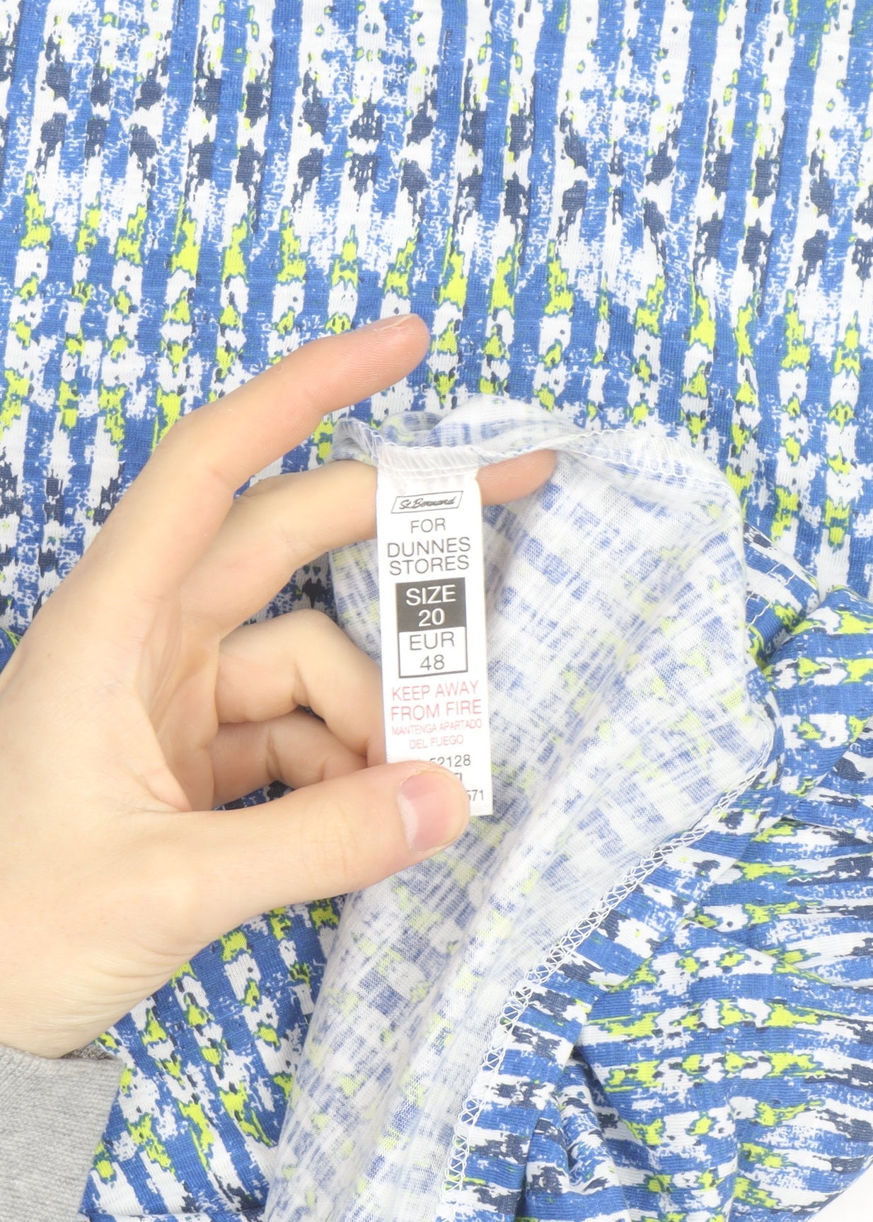 Dunnes Stores Women’s Blue Geometric Cotton Stretch Tank Top Size 20