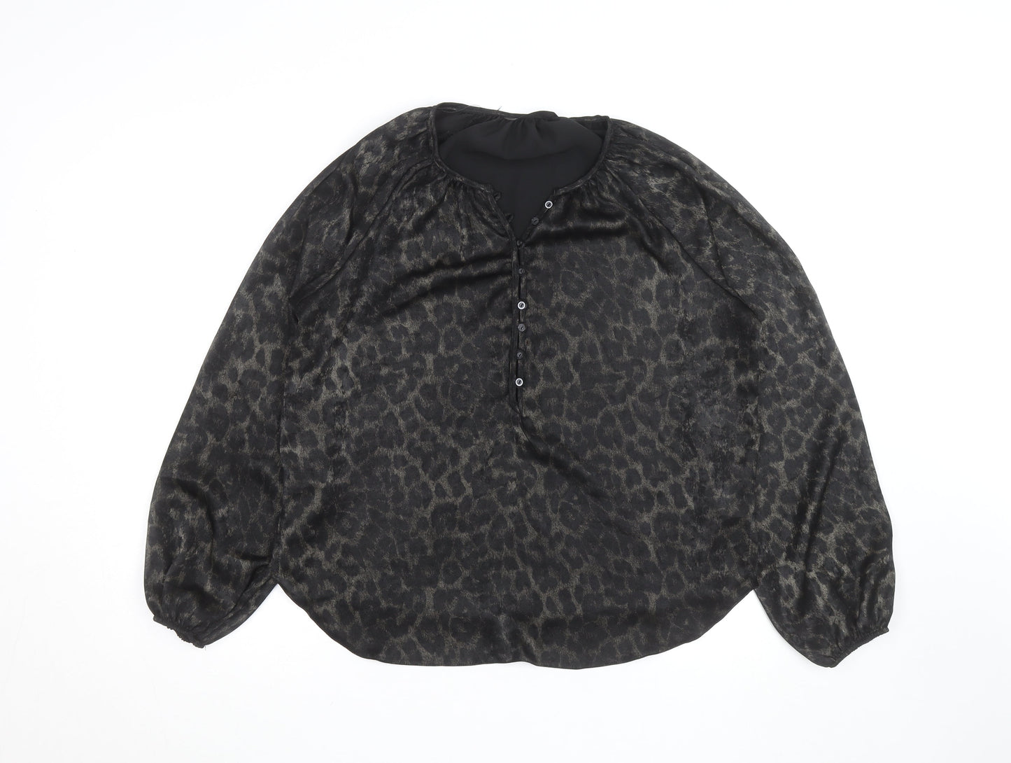 Dunnes Stores Women’s Black Animal Print Tunic Blouse Size 10