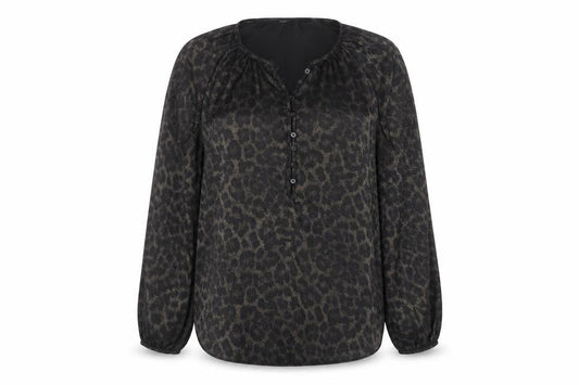 Dunnes Stores Women’s Black Animal Print Tunic Blouse Size 10