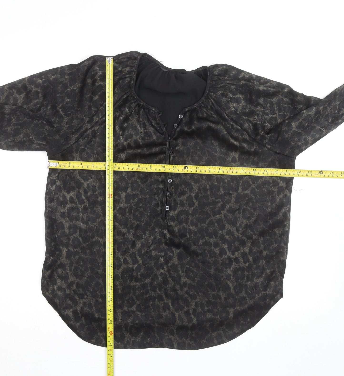 Dunnes Stores Women’s Black Animal Print Tunic Blouse Size 10
