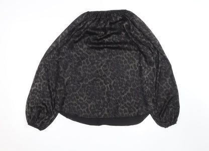 Dunnes Stores Women’s Black Animal Print Tunic Blouse Size 10