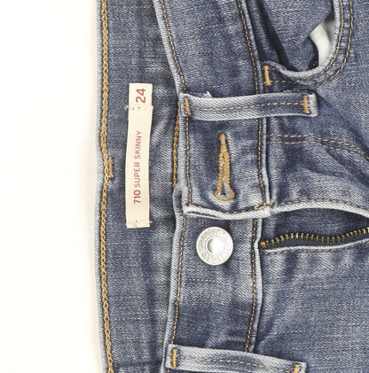 Levi's Women Blue 710 Super Skinny Jeans Size 6 Mid Rise Denim