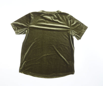 Next Women’s Green Velvet Short Sleeve T-Shirt Size 14