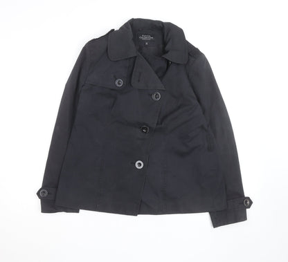 Debenhams Petite Black Pea Coat Size 12 Classic Short Jacket