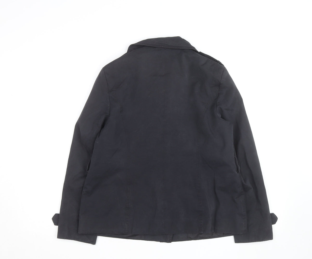Debenhams Petite Black Pea Coat Size 12 Classic Short Jacket
