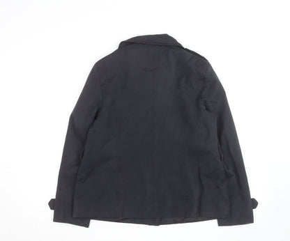Debenhams Petite Black Pea Coat Size 12 Classic Short Jacket