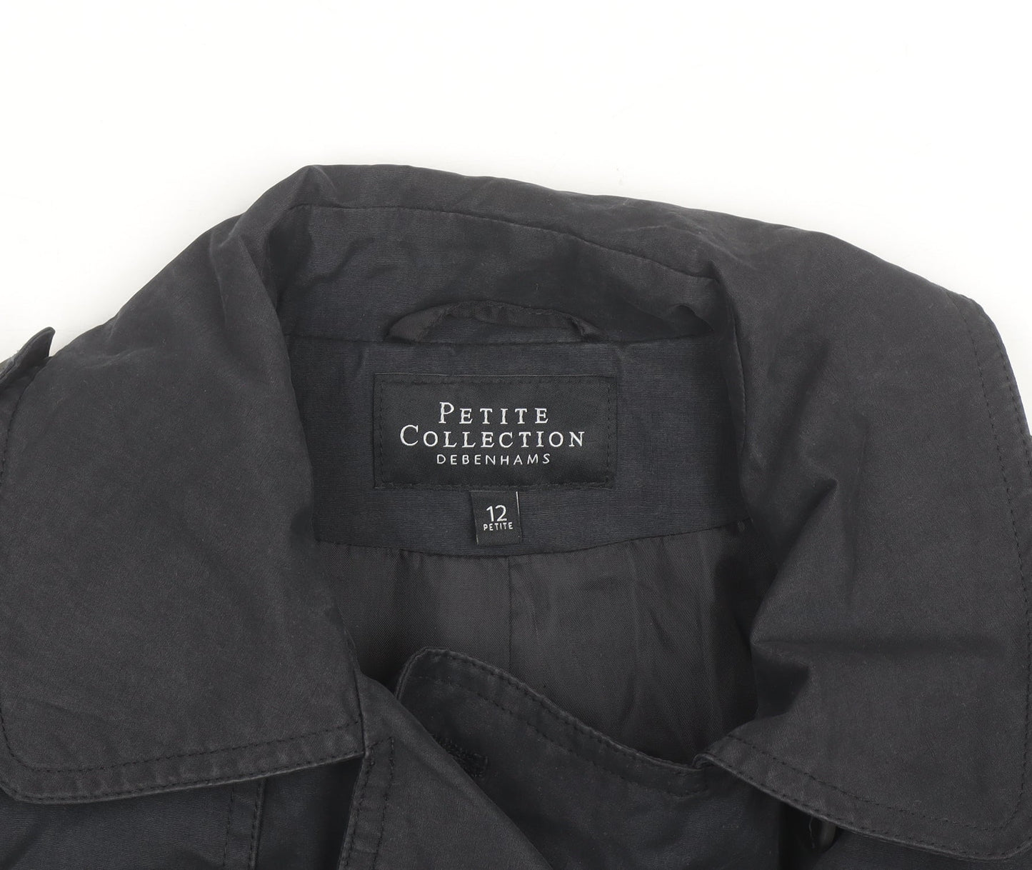 Debenhams Petite Black Pea Coat Size 12 Classic Short Jacket