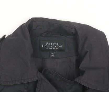 Debenhams Petite Black Pea Coat Size 12 Classic Short Jacket