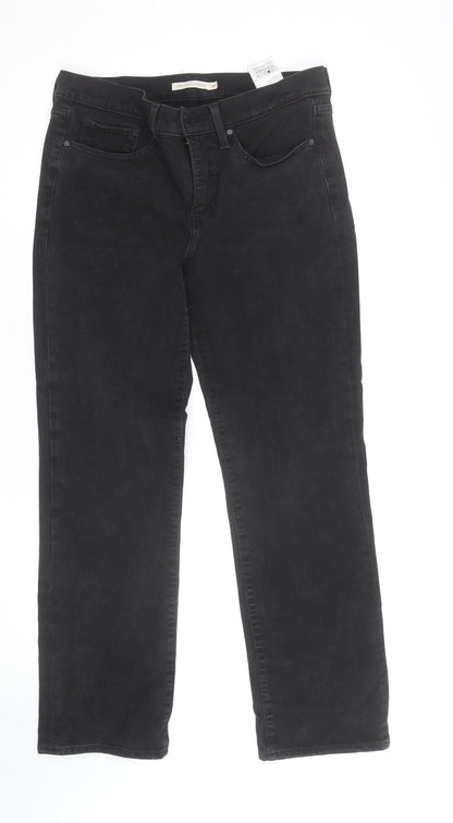 Levi's 314 Shaping Straight Black Jeans Womens Size 30 Slim Fit Denim