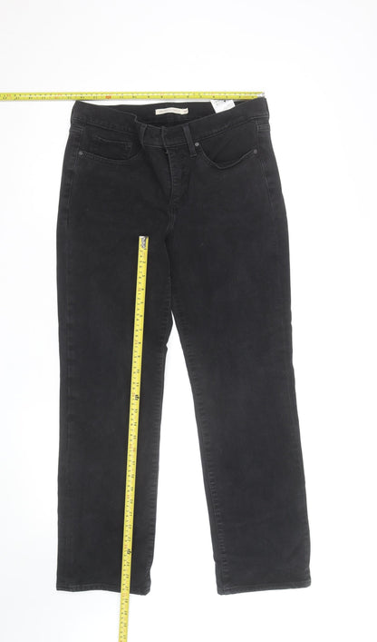 Levi's 314 Shaping Straight Black Jeans Womens Size 30 Slim Fit Denim