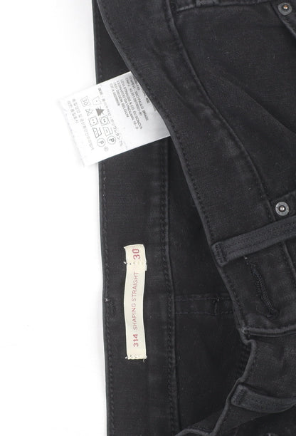 Levi's 314 Shaping Straight Black Jeans Womens Size 30 Slim Fit Denim