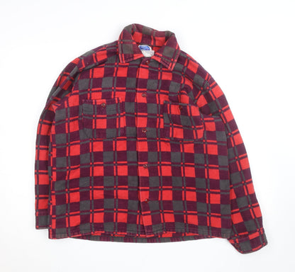 Champion Men's Red Check Flannel Cotton Jacket M Classic Casual