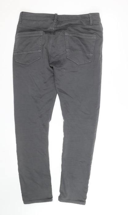 Next Men Grey Slim Fit Chino Trousers 32W 31L Cotton Blend