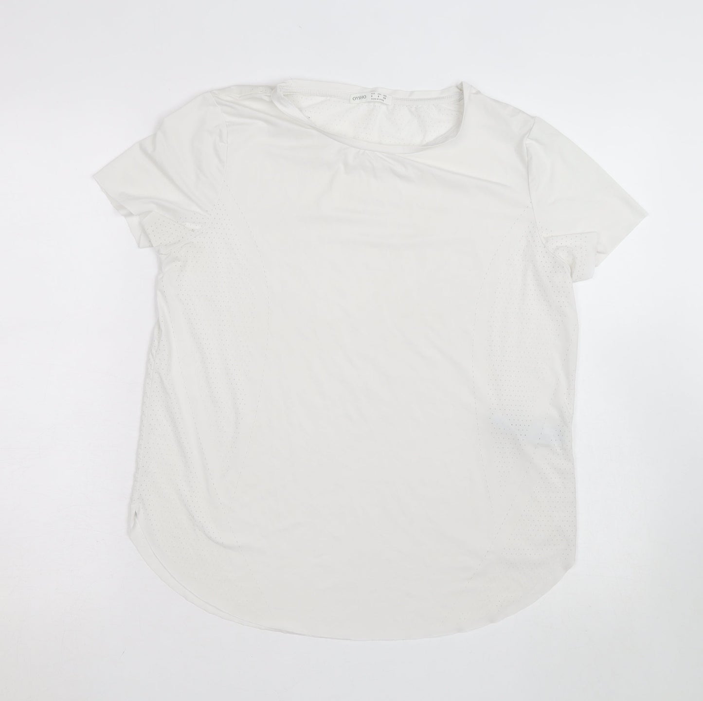 Oysho Womens White Slim Fit Short Sleeve Active T-Shirt Size S