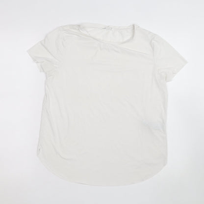 Oysho Womens White Slim Fit Short Sleeve Active T-Shirt Size S