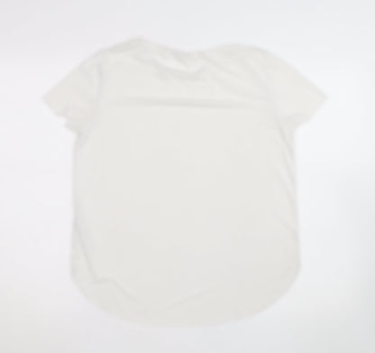 Oysho Womens White Slim Fit Short Sleeve Active T-Shirt Size S