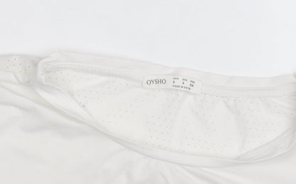 Oysho Womens White Slim Fit Short Sleeve Active T-Shirt Size S
