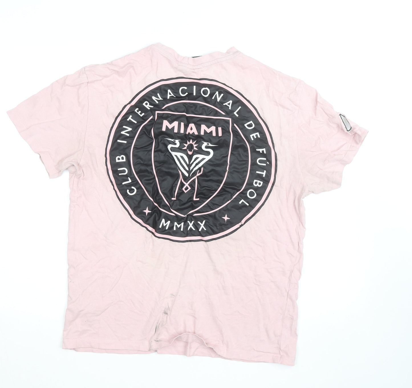 MLS Men’s Pink Inter Miami CF Graphic T-Shirt Size M Regular Fit