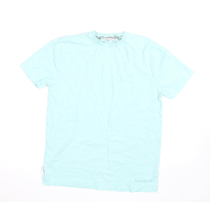 Kenrow Mens Mint Blue Crew Neck Cotton Short Sleeve T-Shirt M