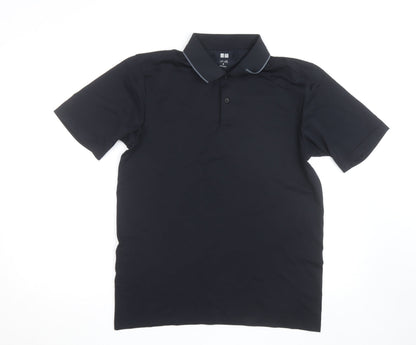 Uniqlo Men’s Black Polo Shirt M Moisture Wicking Quick Dry Top
