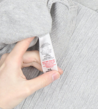 Wallis Women Grey L Lightweight Button Shoulder Knit Jumper