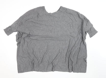 Masai Women’s Grey Wool Blend V-Neck Relaxed Fit Jumper XL