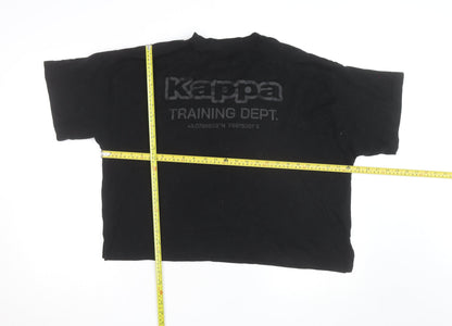 Kappa Women Black Relaxed Fit Training Dept T-Shirt Size L