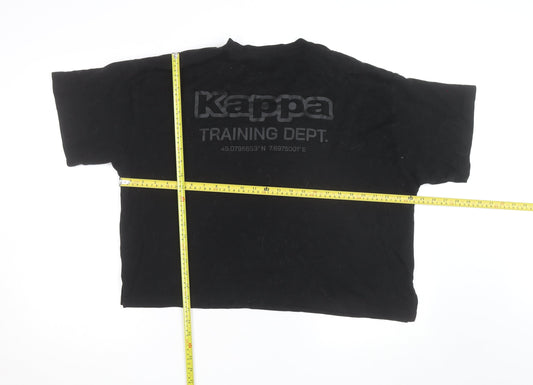 Kappa Women Black Relaxed Fit Training Dept T-Shirt Size L