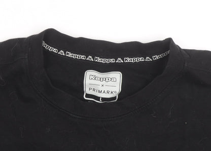 Kappa Women Black Relaxed Fit Training Dept T-Shirt Size L