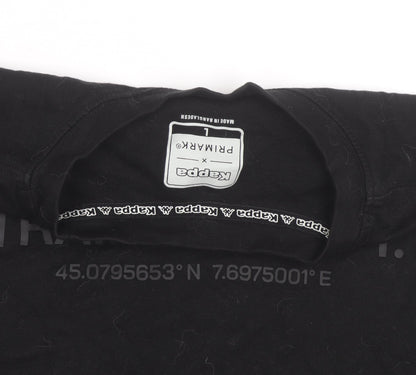 Kappa Women Black Relaxed Fit Training Dept T-Shirt Size L