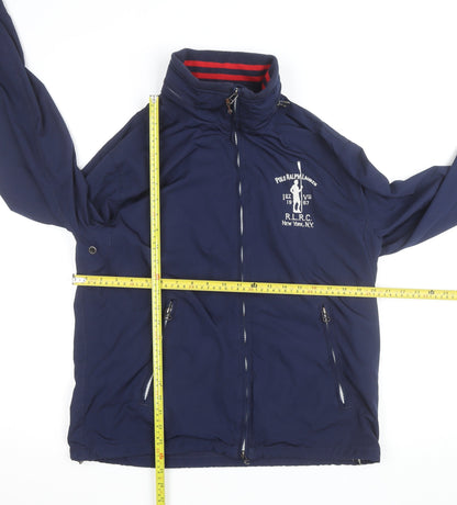 Polo Ralph Lauren Men's Blue Bomber Jacket Size M Classic Lined Zip