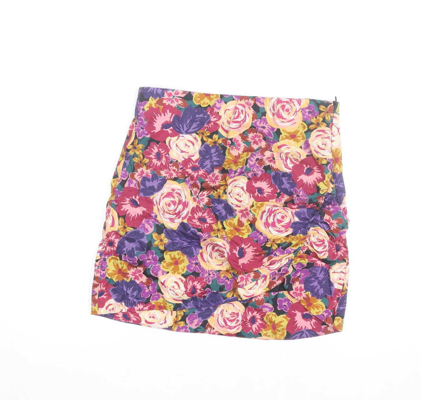 Zara Women's Multicoloured Floral Short Pencil Skirt M