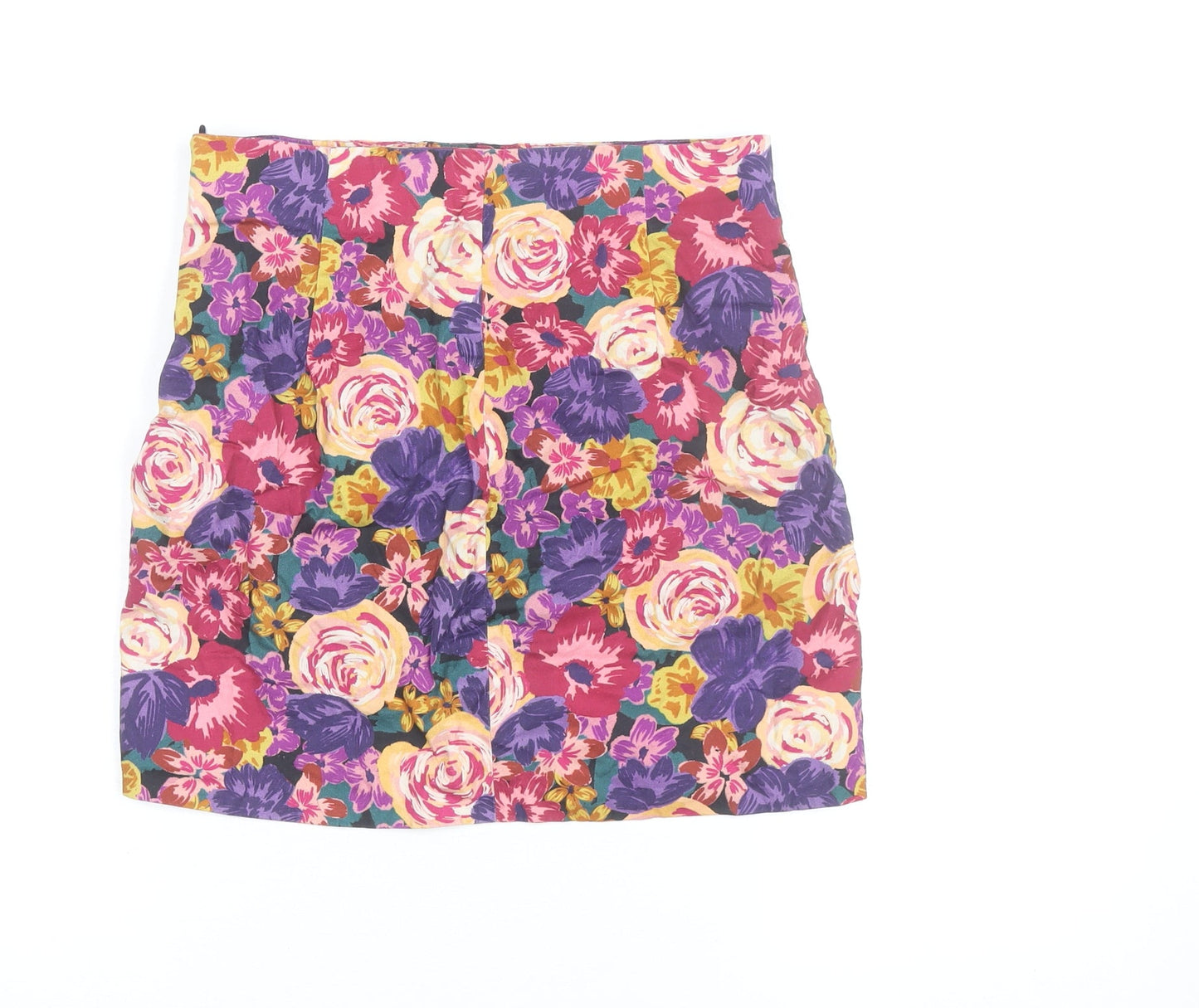 Zara Women's Multicoloured Floral Short Pencil Skirt M