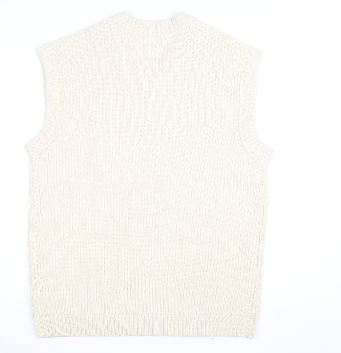 Redefined Rebel Women's Ivory Sleeveless Knit Vest Jumper Size L