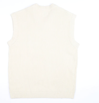 Redefined Rebel Women's Ivory Sleeveless Knit Vest Jumper Size L