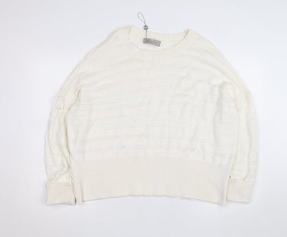 Paul Costelloe Living Women’s Ivory Cotton Blend Relaxed Knit Jumper XL