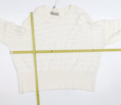 Paul Costelloe Living Women’s Ivory Cotton Blend Relaxed Knit Jumper XL