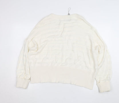 Paul Costelloe Living Women’s Ivory Cotton Blend Relaxed Knit Jumper XL