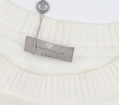 Paul Costelloe Living Women’s Ivory Cotton Blend Relaxed Knit Jumper XL