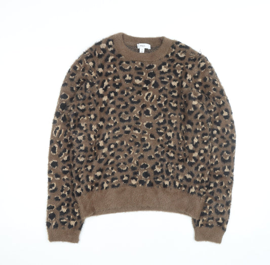 Marks and Spencer Women's Brown Leopard Knit Jumper Size M