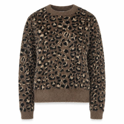 Marks & Spencer Women's Brown Leopard Knit Jumper Size M